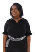 Jules Linen Frilly Dress - Black